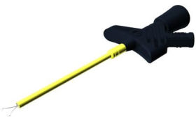 KLEPS 1600 SW Chwytak pazurkowy, elastyczny z gniazdem 2mm, czarny, Hirschmann, 975106100, KLEPS1600SW