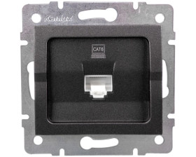 LOGI Gniazdo komputerowe pojedyncze (RJ45Cat 6 Jack) Grafit 25286