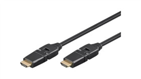 Hdmi-He120.020 Kabel Hdmi 1.4 Hdmi Wtyk Ruchomy 90,Z Obu Stron 2M Czarny