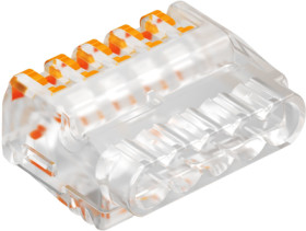 Socket terminal, 1 pole, 0.2-2.5 mm², clamping points: 5, transparent, clamp connection, 24 A, 2054458