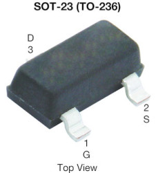 MOSFET N-kanałowy 2 A SOT-23 60 V SMD Pojedynczy 3 W 600 mΩ