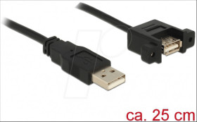 85462 Cable USB 2.0 A male &gt; USB 2.0 A female, 25 cm