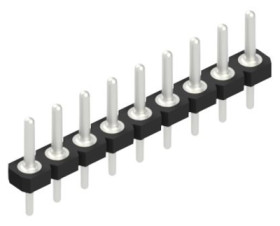 Pin header, 9 pole, pitch 2.54 mm, straight, black, 10043740