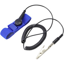 TRU COMPONENTS TC-9878204 ESD wrist strap Blue Black with PG cable 3/8-in stud