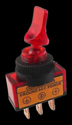 Opencircuit Tumbler switch illuminates 12V 20A - Red