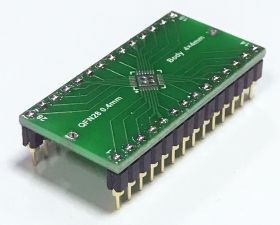 Adapter VQFN28 4x4mm (0,4mm) --> DIL28 (PDIP28) 2,54/0.600"