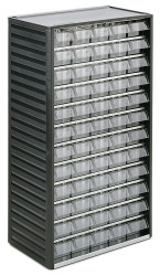 Regał szufladkowy, kolor: Szary, materiał: PP, 550mm x 310mm x 180mm, RS PRO