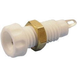 Cliff CL1464A Jack Socket Vertical 4 mm Pin White 1 pc