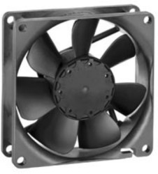 DC axial fan, 12 V, 80 x 80 x 25 mm, 69 m³/h, 32 dB, sintec slide bearing, ebm-papst 8412 NG