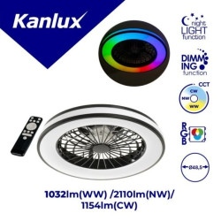 Oprawa LED z wentylatorem i pilotem PLAVE LED CCT+RGB max 48W 1032lm(WW ciepła)/2110lm(NW neutralna)/1154lm(CW zimna) IP20 38034