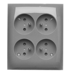 Simon Aquaclick Gniazdo wtyczkowe natynkowe, 4-kro