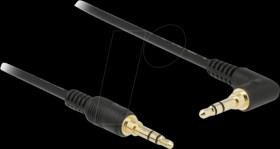 85568 Stereo Jack Cable 3.5 mm 3 pin male > male angled 2 m black