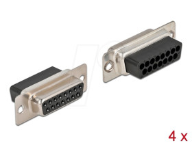 66720 D-Sub 15 pin crimp socket, metal, 4 pcs