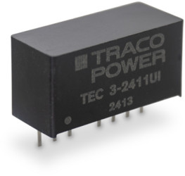 DC converter, 9-75 VDC, 3 W, 1 output, 15 VDC, 81 % efficiency, TEC 3-2413UI