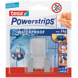 tesa&#xAE; 59709 Stainless Steel Waterproof Self-Adhesive &amp; Removable Razor Holder