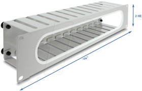 67280 19" 2U Cable Management Routing Panel with opening and edge prot