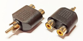 Adapter - przejściówka RCA 2x gniazdo / RCA wtyk