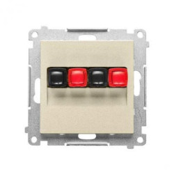 Simon 55 Gniazdo głośnikowe 2-krotne (moduł). Przekrój przewodów dla wejścia i wyjścia 2,5 mm2 Szampański mat TGL2.01/144