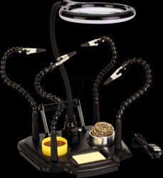 ZD-11M-3 PCB holder, with 4 flexible arms, LED magnifier