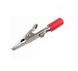 4mm Banana Laboratory Crocodile Clip - Non-insulated - 51mm - Red