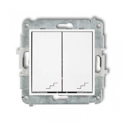 MINI Mechanizm łącznika podwójnego schodowego biały mat 25MWP-33