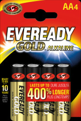 Gold, alkaline battery, AA, pack of 4