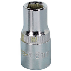 Sealey SP1406 Walldrive&#xAE; Socket 6mm 1/4&quot;sq Drive Fully Polished