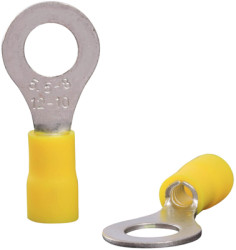 Insulated ring cable lug, 4.0-6.0 mm², 8.5 mm, M8, yellow, 22C459