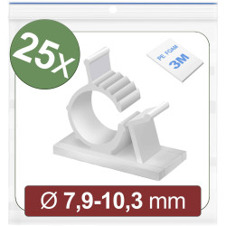 Quadrios 24CA445 Cable mount Self-adhesive Clips 7.9-10.3mm White 25 pcs