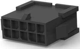 Plug housing, 10 pole, pitch 3 mm, straight, black, 1-794615-0