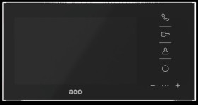 Wideomonitor cyfrowy, głośnomówiący ze szklanym frontem i kolorowym wyświetlaczem 7 GLASS-PRO-7 BK