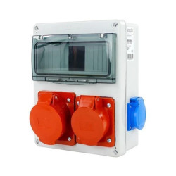 Rozdzielnica siłowa n/t 1x16A 5P 1x32A 5P 2x230V 8-mod. 240x190x86mm NBOX-8M.3