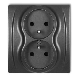 LOGO Gniazdo podwójne z/u grafitowy 11LGP-2zp