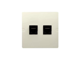 SIMON BASIC Gniazdo telefoniczne RJ12 podwójne (moduł) beż BMT2.02/12 KONTAKT SIMON