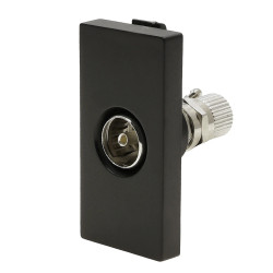 Moduł 1/2 - gniazdo antenowe TV - czarny - kompatybilny z ramkami Tawoia Glass