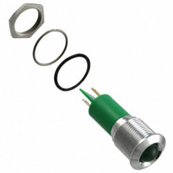 Signal light, 24 V (DC), green, 60 mcd, Mounting Ø 16 mm, pitch 1.25 mm, LED number: 1, Q16P1CXXG24E