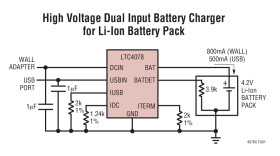 Dual Input Li-Ion Battery Charger with Overvoltage Protection