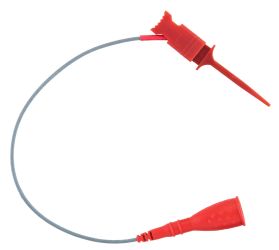 Chwytak bezp. pazurkowy 1N-0014-R + przewód gn. 2mm CAT II 300V, 2A czerwony