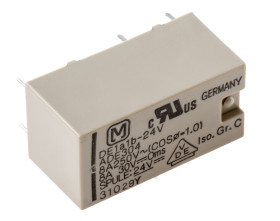 Przekaźnik mocy 24V dc DPST Panasonic, montaż PCB 2880Ω Otwór przezierny