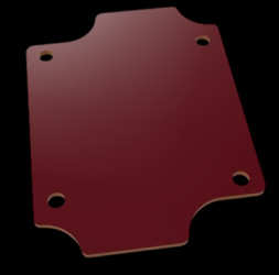 Mounting plate, hard paper, (L x W x H) 69 x 50 x 1.5 mm, natural, for EM/ET 207, 22207001