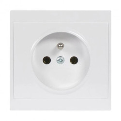 Gniazdo pojedyncze p/t 2P+Z Luna, 16A, 250V, PT-16L, biały,OR-OE-7605/W