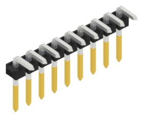 Pin header, 9 pole, pitch 2.54 mm, angled, black, SLLP30699S