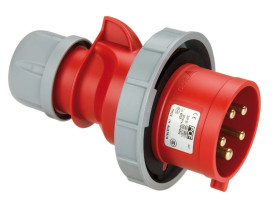 Wtyczka przenośna (zwrotnica faz) 32A 5P 400V czerwona IP67 SHARK 70252-6