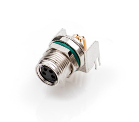 Złącze wielostykowe przemysłowe 3-pinowe M8, panelowe Gniazdo Amphenol Industrial