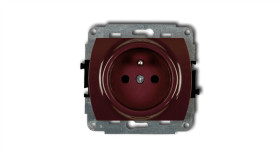 Trend Gniazdo Pojedyncze Z/U 2P+Z Brązowy 4Gp-1Zp