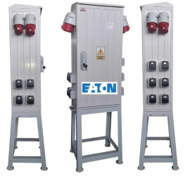 Rozdzielnica elektryczna budowlana na stojaku (10x2P+Z, 2x16A/5P, 2x32A/5P) RB40x80-K160-002210Z-P0