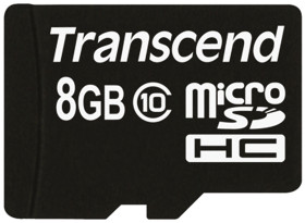 Karta Micro SD MicroSDHC, 8 GB Nie MLC, Transcend -25 → +85°C