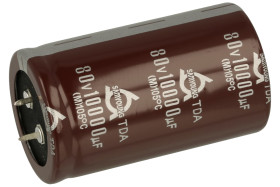 Kondensator; SNAP-IN; elektrolityczny; 10000uF; 80V; TDA; TDA80VS10000M 35x60; 20%; fi 35x60mm; 10mm; przewlekany (THT); luzem;