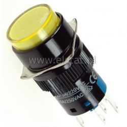 Przycisk chwilow LAS1-AY-11Y 12V żółty 16mm 1NO1NC