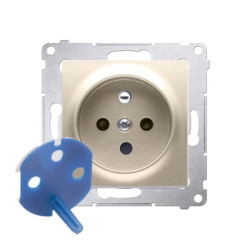 Simon 54 Gniazdo DATA z kluczem uprawniającym złoty mat DGD1.01/44